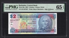 Barbados 2 Dollars 2007 P66a Uncirculated Grade 65
