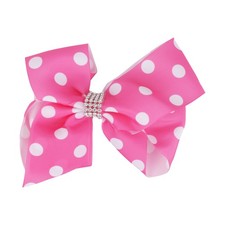 Hair Bow 6 Inch Polka Dot Hair Clip
