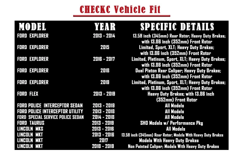 Pastillas de rotores de freno traseros de 345 mm para frenos Ford Explorer 2013-2014 Lincoln MKT MKS Foto 2 de 4