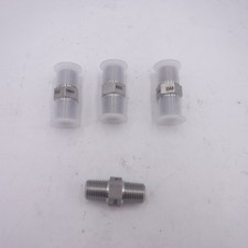 4 Pack Parker 1/4" MNPT 316SS Hex Nipples 4-4 MHN-SS