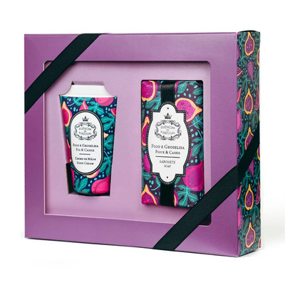 Essencias De Portugal, Fig & Cassis Hydrating Care Set, Soap & Hand Cream Duo