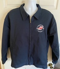 Vintage Navy Blue Mg Z Magnette Group Auto Zip Quilt Lined Jacket Mens Size Xl