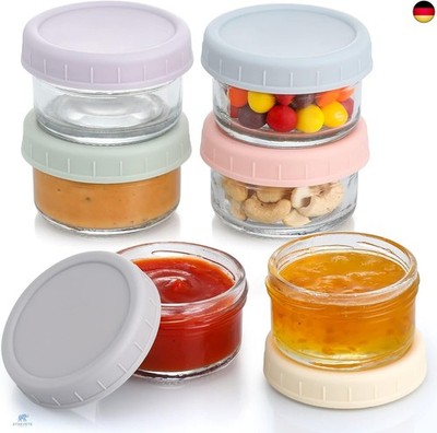 VITEVER 6 Stk Salatdressing Behälter, 80ml Glas kleine Würze mit Deckel, L