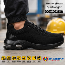 MENS SHOCK ABSORBING STEEL TOE CAP SAFETY WORK HIKER SHOES BOOTS TRAINERS SIZE