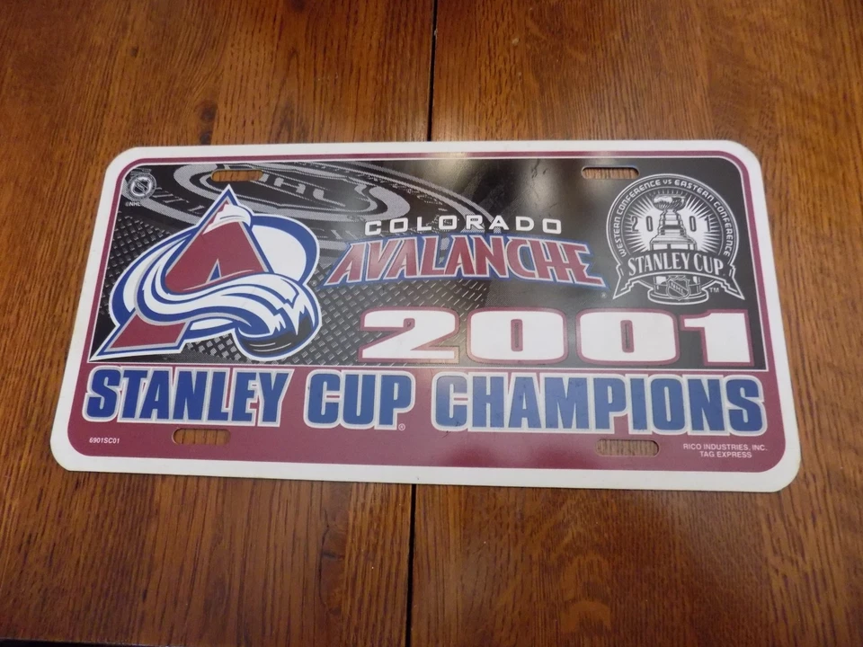 Cubierta de matrícula Colorado 2001 Avalanche Stanley Cup Champion Foto 2 de 2