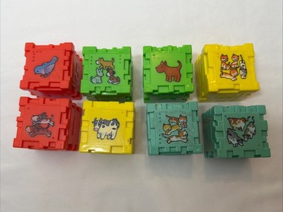 Vintage 1988 VTech Lot Of 8 Children s Blocks - Mother Goose Caboose? - Rare!