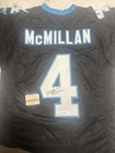 CAROLINA PANTHERS TETAIROA  MCMILLAN #4 SIGNED FOOTBALL JERSEY W/ COA