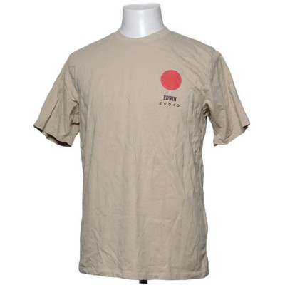 Edwin, T-shirt, Größe: M, Red Dot Ts Ss, Beige/Rot, Baumwolle, Print #nn1