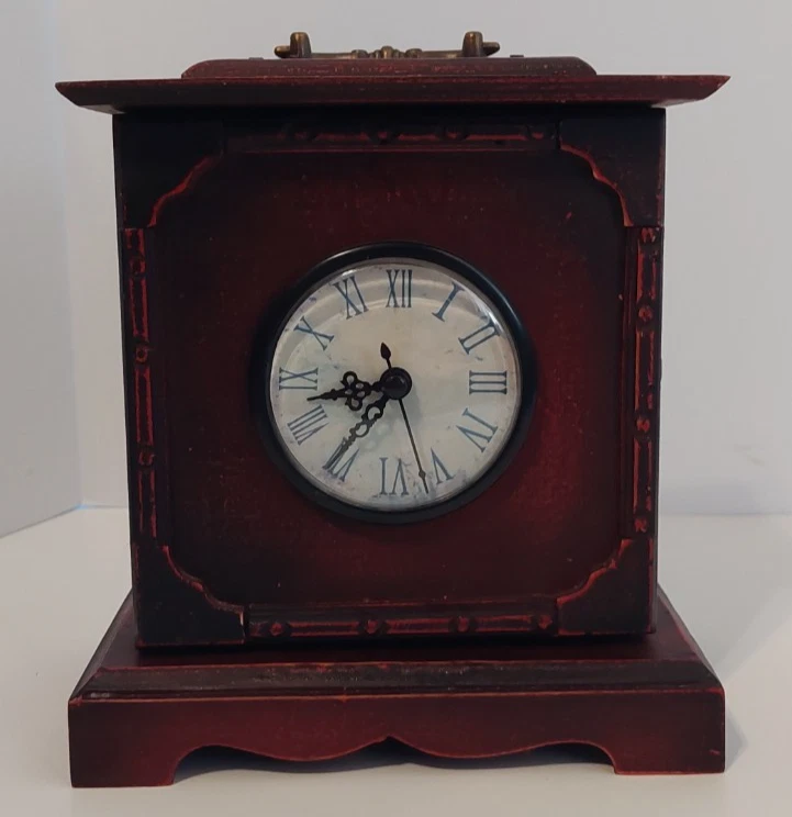 Reloj Abrigo Cuarzo Madera Grano Latón Mango Estilo Vintage Mesa ¡Escondite! Foto 2 de 4