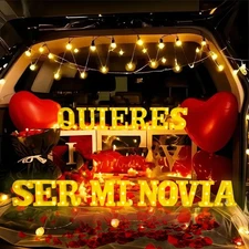 Quieres Ser Mi Novia Light Up Letters Proposing Decorations Set Includes 14 L.