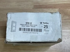 Lot of 25 TayMac WW-D Metal White Smooth Wall Plate Single Gang