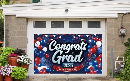 Red and Blue Graduation Decorations CONGRATS GRAD 2025 Banner We Are so Proud of - Picture 13 of 18