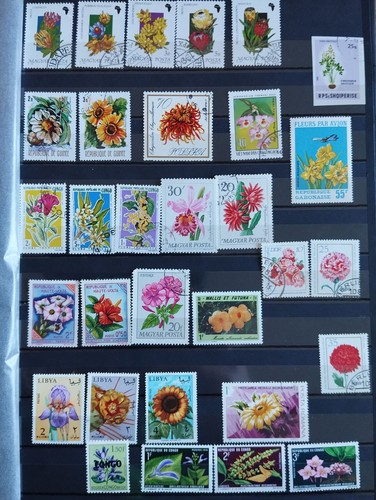 Thématique lot de 300 timbres thème Fleurs par série Neufs **/*/oblitérés - Photo 8/11