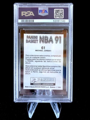 1990 Michael Jordan #61 PSA 9 Panini Spanish NBA 91 Sticker 1990 Michael Jordan #61 PSA 9 Panini Spanish NBA 91 Sticker