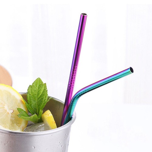 10.5" Stainless Steel Metal Drinking Straw Reusable Straws + Cleaner Brush Kit - Picture 12 of 12