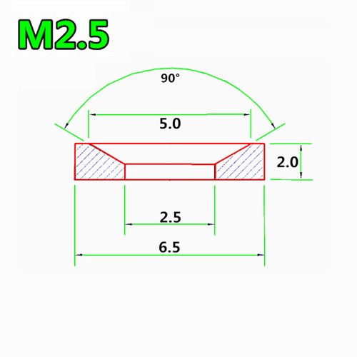 Countersunk Head Gaskets M2 M2.5 M3 M4 M5 M6 M8 Aluminium Concave Screw Washers - Picture 9 of 15