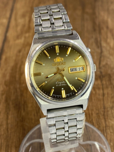 Orient Crystal AAA Braun Vintage Automatik 21 Jewels Japan Herrenuhr - Bild 3 von 23