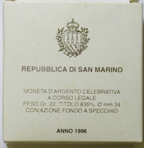SAN MARINO 1996 - 10000 LIRE ARGENTO - IL PALAZZO PUBBLICO / EURO - PROOF - Picture 3 of 3