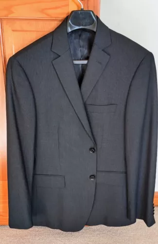 PERRY ELLIS Blazer Mens Sz 40S Sport Coat Black/Gray Slim Fit