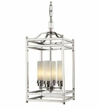 Z-Lite 182-4 Brushed Nickel 4-Light Full Sized Pendant w/Matte Opal Shade