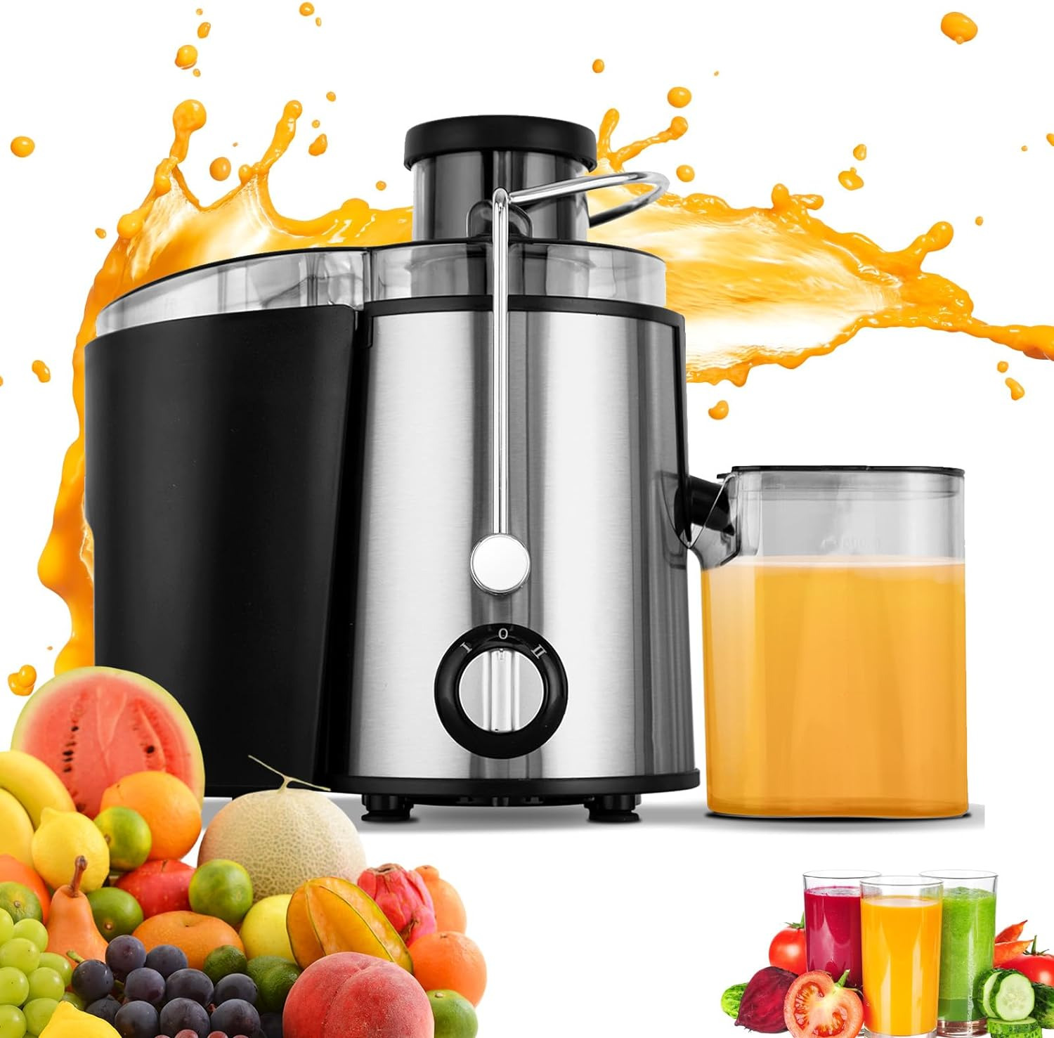 Compact Juicer Extractor Fruit and Vegetable Juice Machine Wide Mouth Centrifuga