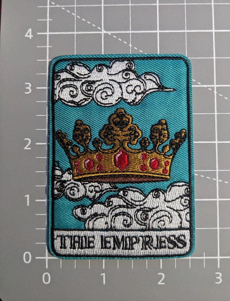 Empress Patch Tarot Card Crown Fantasy Inspiration Embroidered Iron On 3.5x2.5" - Image 3 of 4