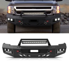 Fits Chevy Silverado 1500 2007-2013 Offroad Front Bumper W Winch Plate Lights Fits Chevy Silverado 1500 2007-2013 Offroad Front Bumper W Winch Plate Lights