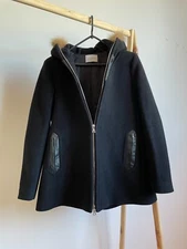 Sandro Womens Fox Fur Wool Blend Coat Size 40