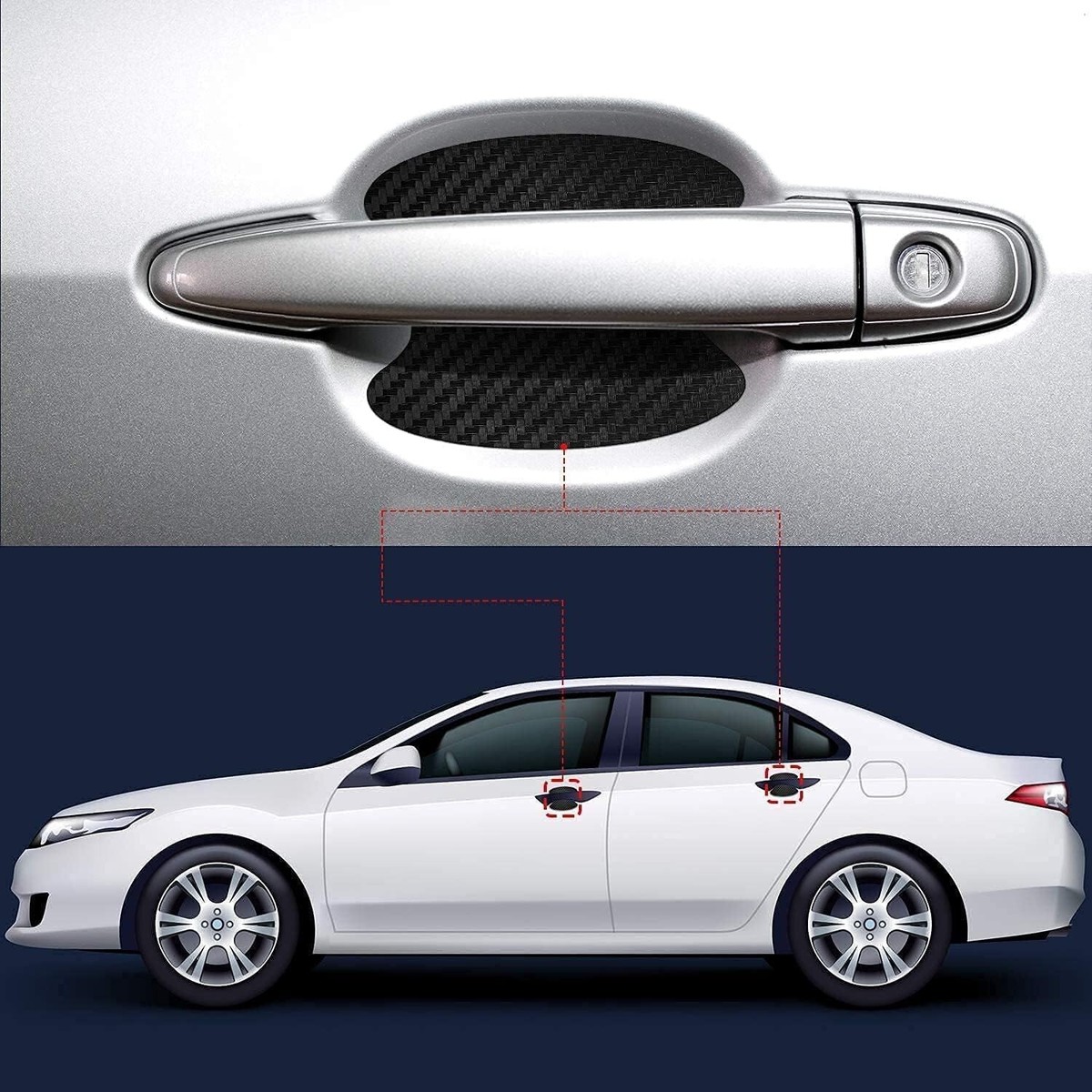 8 Sheets Carbon Fiber Door Handle Protector Seal Stickers For Lexus – DELUXEFOX