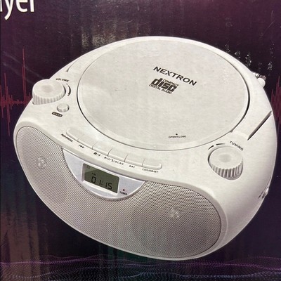 Nextron Portable Stereo CD Player Boombox cb-500bt-white