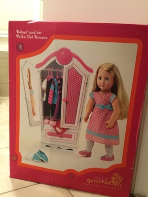 New Retired Our Generation Doll Armoire Wardrobe Closet W Doll