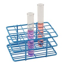 Eisco Labs Blue Epoxy Coated Steel Wire Test Tube Rack, 24 Holes,  4 X 6 Format