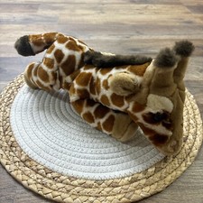 FAO Schwarz Giraffe Plush Laying Down Stuffed Animal 12 Plushie