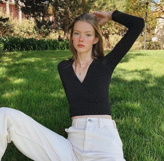 brandy melville polka dot shirt