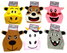 6 Hand Puppets Dog Giraffe Cow Bear Monkey Pig Animals Farm Zoo Lot Pretend Gift