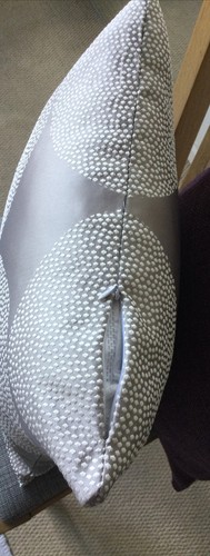 On Offer! Bespoke Light Grey Satin Type Circle Cushion Cover 17x17" - Picture 4 of 4