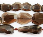 Faceted Pear Baroque Natural Smoky Quartz Gemstone Beads 15" DIY Hand Making Jew
