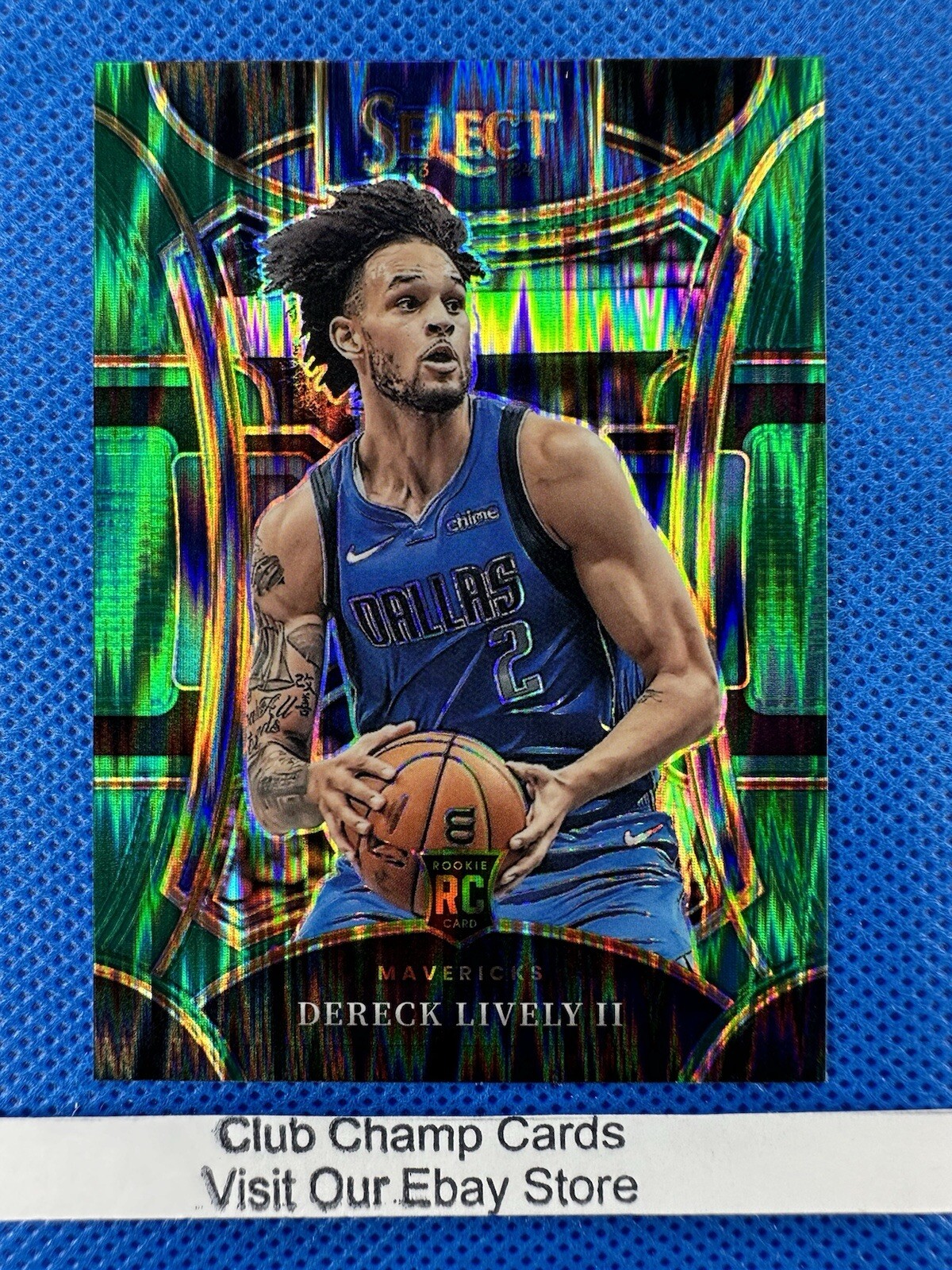 2023-24 #313 Dereck Lively II Panini Select Mezzanine Shock Green Prizm RC