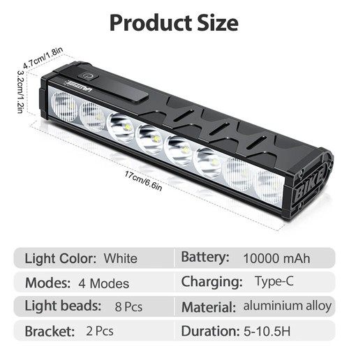 40000LM 5x LED MTB Mountain Bicycle Bike Front Lights Headlight Battery - Picture 23 of 25