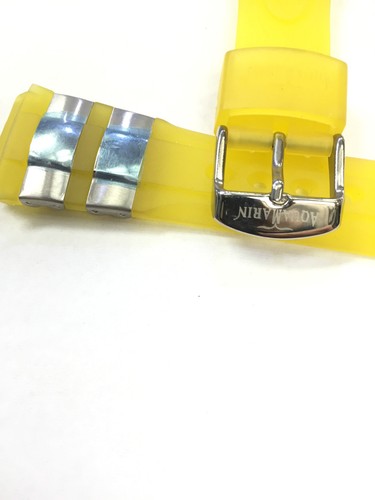 Auténtico gel amarillo aguamarina 20 mm correa de reloj con logotipo hebilla tang - Imagen 3 de 8