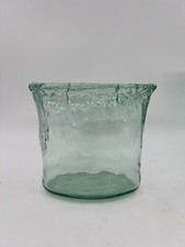 Recycled Green Glass Vase Sea Grass Texture Oval Organic Modern Wave Edge