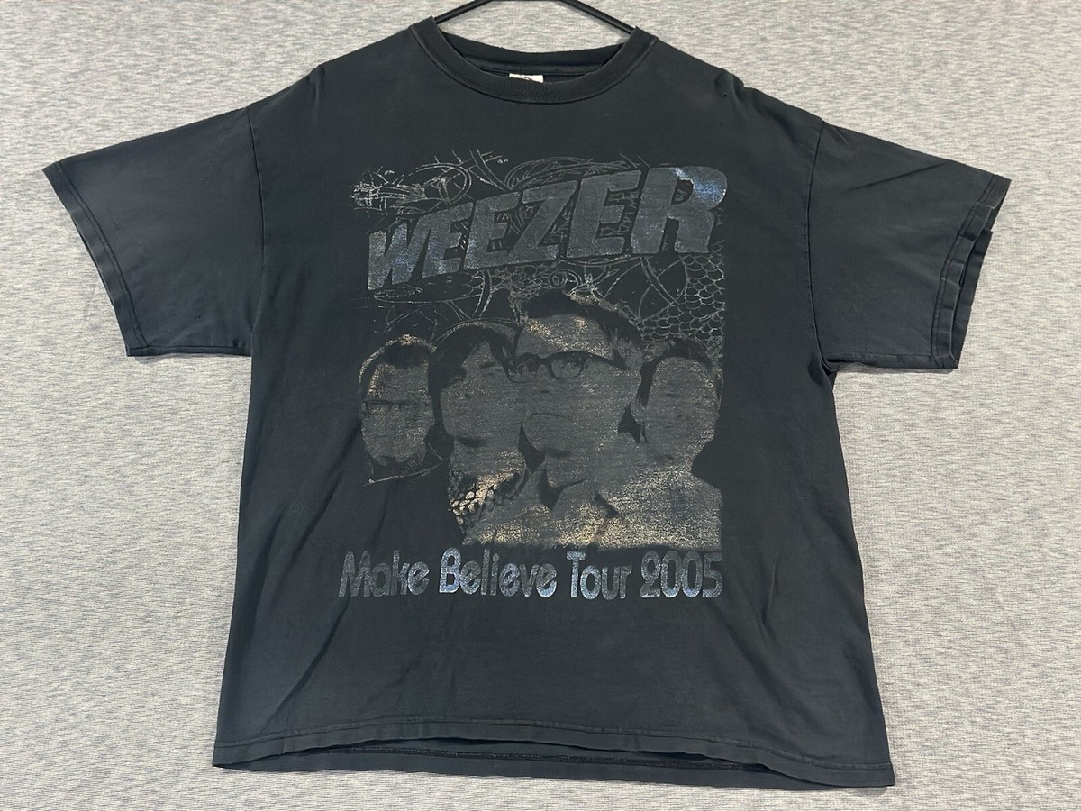 weezer Tシャツ make believe L 黒 Weezer Make Believe Tour 2005 Shirt Large Black Distress