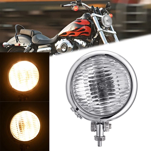 4.5" Motorcycle Bates Style H4 Headlight Headlamp For Bobber Chopper Cafe Racer
