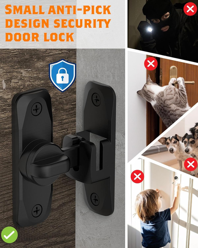 Serratura per porta fienile 90/180 gradi, piccola chiusura per cancello ribaltabile ferramenta, sicurezza per porta sl - Foto 2 di 12