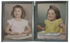 1950's REAL Photo Portrait Little Girl Baby 10x12 Vintage MCM Toddler Velvet