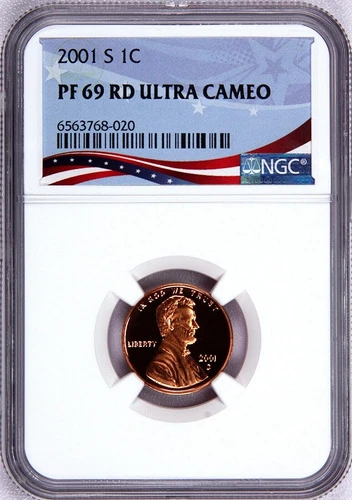 2001-S Lincoln Cent Graded PF69RD Ultra Cameo by NGC
