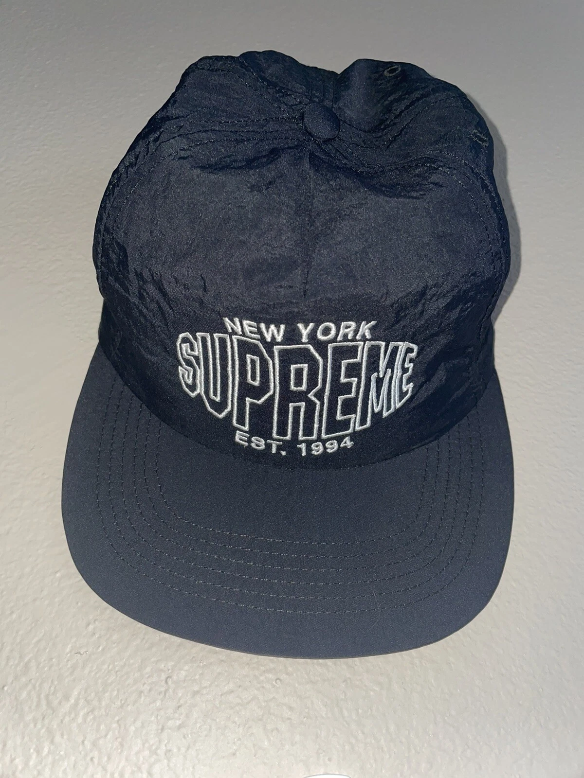 Chapeau noir Supreme Pinwheel Nylon 5 panneaux SS18