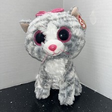 Ty Beanie Boo's Kiki Striped Cat 9" Gray