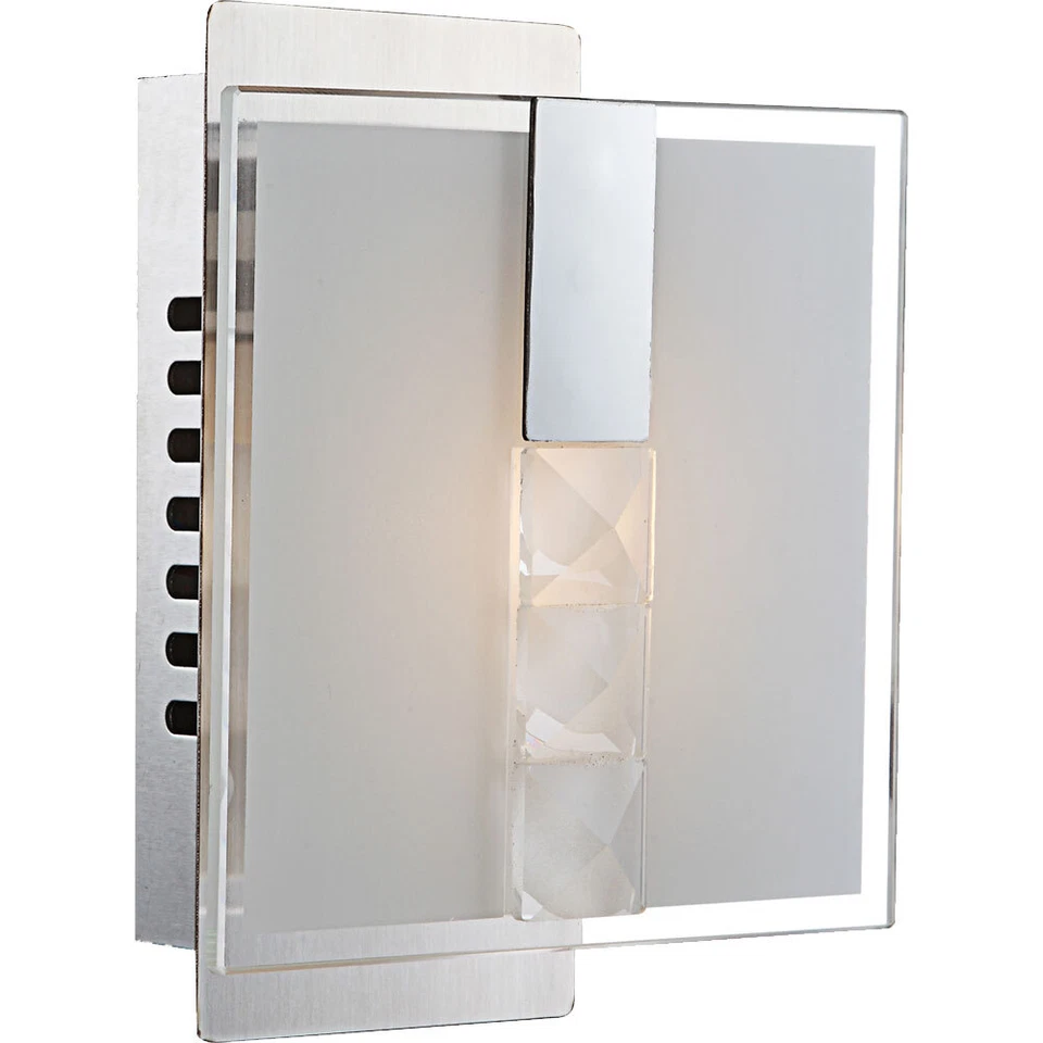 Lxwxh 12x15x9cm Lampada Parete Satinato Illuminazione Vetro LED Ingresso Argento - Immagine 2 di 4