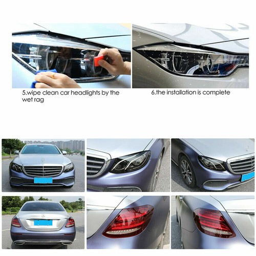 LH+RH Smoke TPU Headlight Protective Precut Film Sticker For Porsche Cayenne - Picture 10 of 10